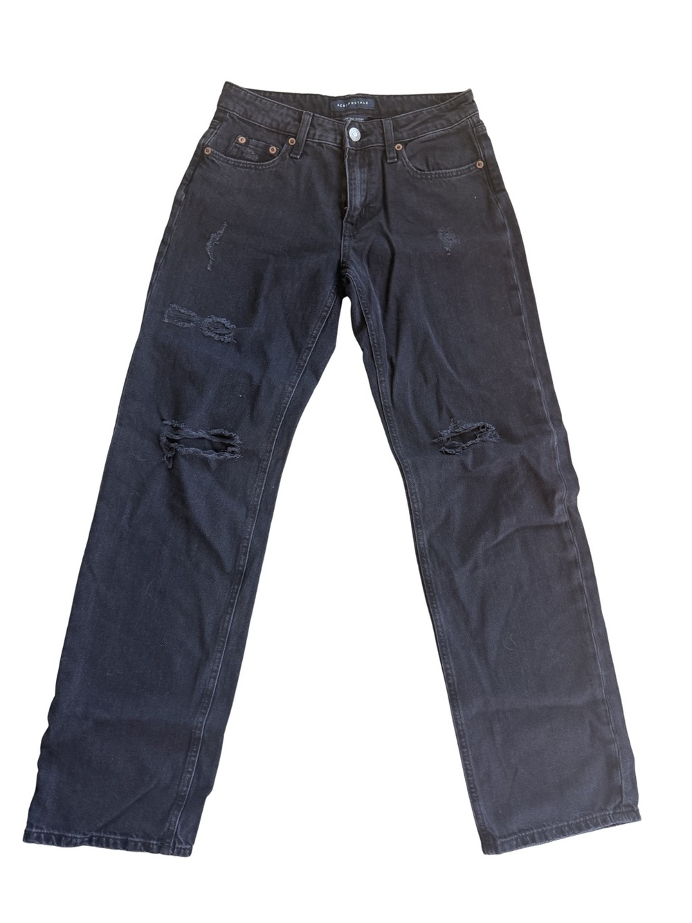 Aeropostale Black Distressed Jeans | Relaxed Fit | Women’s Size 2R